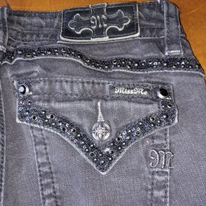 Miss Me Sequined Black Standard Skinny Denim Jeans Women’s 27